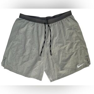Nike Flex Strind 5' Dri Fit Mens Running Shorts Gray Athletic Gym Workout  XL